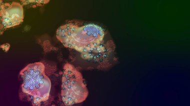 Çiçek desenli çizim. Raster illüstrasyonu. Asya tekstil tarzında. Kahverengi renkli çiçekler. Raster illüstrasyonu.