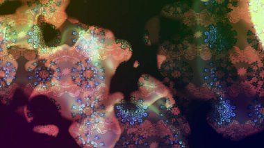 Çiçekli ipek eşarp. El çizimi çiçek unsurları olan soyut çizim raster deseni. 1950-1960 motifleri. Retro tekstil tasarım koleksiyonu. Kahverengi üstüne kahverengi.