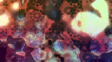 Tropik çiçek desenleri. Raster illüstrasyonu. Kahverengi renkte çiçekler.