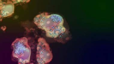 Raster illüstrasyonundaki çiçek desenli çizim. Kahverengi renkte çiçekler.