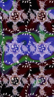 Küçük çiçekteki sevimli çiçek deseni. Raster illüstrasyonu. Çizim.