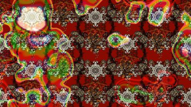 Çiçek deseni. Raster illüstrasyonu. Chichi 'nin kumaş kalıbını çiz. Renkli Bahar Teması eskiz kalıbı. Düz Çiçek Elementleri Tasarımı.