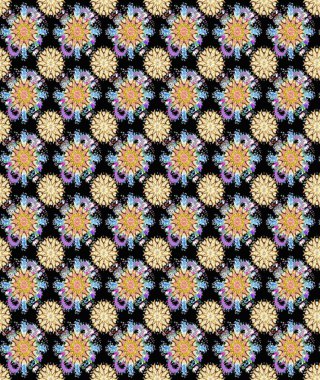 Siyah ve bej renkli güzel çiçeklerle kusursuz desenli suluboya çiçek desenli, duvar kağıdı, kart veya kumaş için fayanslı. Raster..