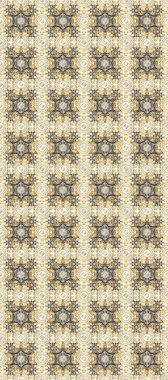 Raster illüstrasyonu. Bej, nötr ve gri renklerde altın. Doğum günü kartı, davetiye ya da afiş için iyidir. Kusursuz ortaçağ çiçek deseni. Dekoratif simetri arabesk.