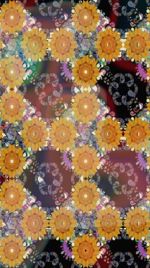 Çizim çiçek deseni duvar kağıdı, web sitesi arka planı, ambalaj kağıdı, davetiye, broşür, afiş veya web sitesi için kullanılabilir. El çizimi Raster çizimi. Parlak elementlerin.