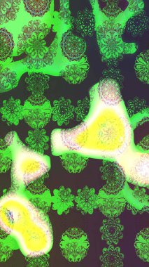 Asya tekstil tarzında. Raster illüstrasyonu. Çiçek desenli çizim. Renkli Bahar Teması eskiz kalıbı. Güzel kumaş deseni. Düz Çiçek Elementleri Tasarımı.