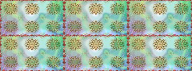 Raster illüstrasyonunda kusursuz çiçek deseni. Tarafsız renklerde çiçekler.