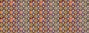 Kahverengi ve nötr renklerde Asya tekstili. Raster illüstrasyonu. Suluboya çiçekli çiçek deseni.