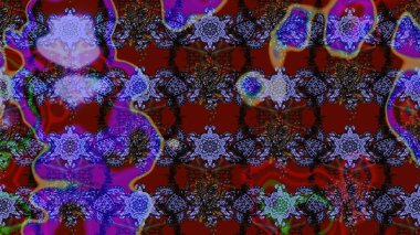 Klasik çiçekler. El çizimi, soyut ve süslü elementler. Yaz çiçekleri teması. Mor renkler. Suluboya resim taklit Raster illüstrasyonu.