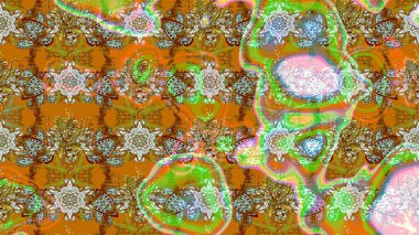 Küçük çiçekteki sevimli çiçek deseni. Raster illüstrasyonu. Çizim.