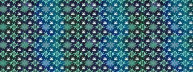 Raster illüstrasyonu. Mavi ve gri renklerde. Raster illüstrasyonundaki çiçek desenli çizim. Güzel kumaş deseni.