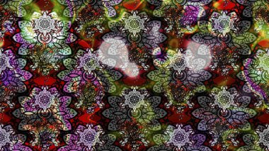 Sketch Floral Pattern in Raster illustration. Fancy fabric pattern. Colour Spring Theme sketch pattern Background. Flat Flower Elements Design.