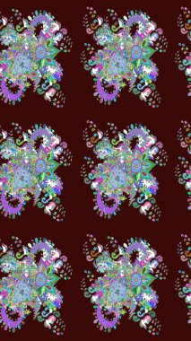 Organik motif arka planı. Çizim kalıbı. Raster illüstrasyonu. Ultraviyole kumaş deseni.