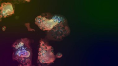 Raster illüstrasyonundaki çiçek desenli çizim. Kahverengi renkte çiçekler.