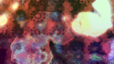 Raster düz çiçek çizim deseni. Hediye ambalaj kağıdı, tebrik kartları, posterler ve pankart tasarımı. Kahverengi renkte çiçekler.