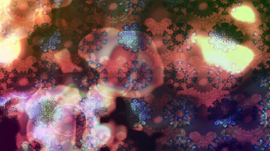 Raster Illustrasyon 'daki Çiçek Deseni' nin son moda çizimi. Kahverengi renkli çiçekler. Renkli Yaz Temalı eskiz kalıbı. Düz Çiçek Elementleri Tasarımı.