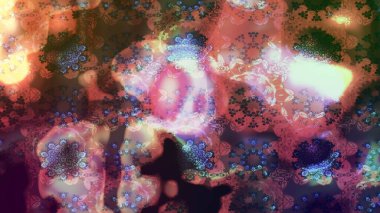 Renkli çizim kalıbı. Çiçek arkaplan. Çiçek duvar kâğıdı. Raster illüstrasyonu. Kahverengi renkli şirin tekstil.