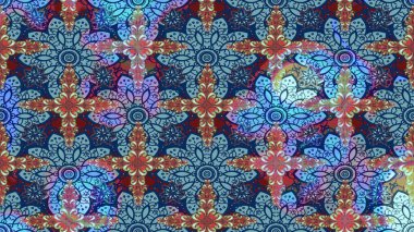 Raster illüstrasyonundaki çiçek desenli çizim. Mavi renkli çiçekler. Renkli Yaz Temalı eskiz kalıbı. Düz Çiçek Elementleri Tasarımı.