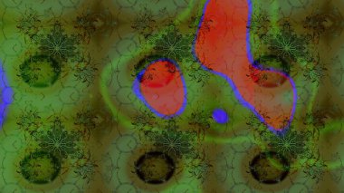 Çiçekli el çizimi çizimi deseni. Modern gelişim yeşil raster arka plan duvar kâğıdı illüstrasyon klasik çizgili iz sürme desenli çiçekler, çiçekli süsler.