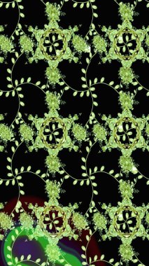 Çiçekli siyah eskiz deseni. Raster çiçek izi. Klasik taslak çizimi.