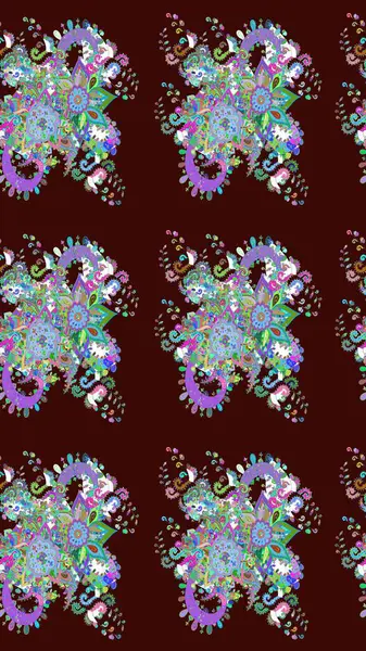 Organik motif arka planı. Çizim kalıbı. Raster illüstrasyonu. Ultraviyole kumaş deseni.