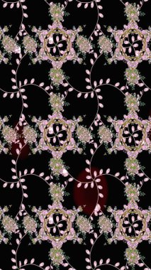 Raster Illustrasyon 'daki Çiçek Deseni' nin son moda çizimi. Güzel kumaş deseni. Renkli Yaz Temalı eskiz kalıbı. Düz Çiçek Elementleri Tasarımı.