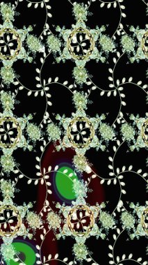 Raster düz çiçek çizim deseni. Hediye ambalaj kağıdı, tebrik kartları, posterler ve pankart tasarımı. Siyah renkte çiçekler.