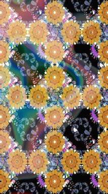 Çiçekli bahar çiçekleri. Küçük çiçekte güzel bir desen. Küçük renkli çiçekler. Moda baskıları için zarif bir şablon. Motley illüstrasyonu.