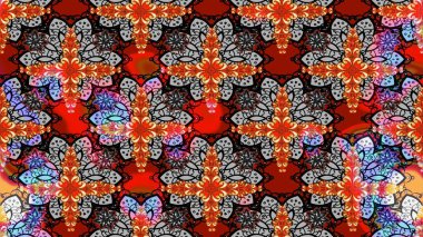 Bahar çiçekleriyle güzel bir çiçek deseni çizmişsin. Güzel kumaş deseni. Raster illüstrasyonu.