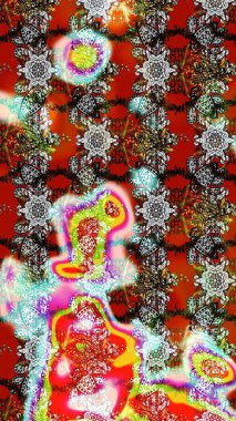 Çiçekli karalama şeklinde Raster çiçek deseni. Kırmızı renkte çiçekler. Yumuşak, yaz çiçekli arka plan.