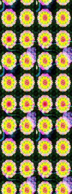 Küçük çiçekli yay deseni çiz. Raster illüstrasyonu. Suluboya tarzında sarı ve gri renkler üzerine.