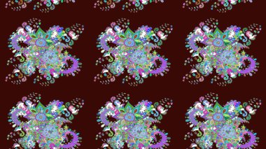 Raster illüstrasyonu. Organik motif arka planı. Ultraviyole kumaş deseni. Çizim deseni.