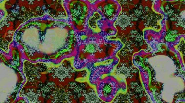 Nakış desenli çiçek deseni. Renkli grunge soyut arkaplanı koloyeşil çiçeklerle süslüyor. İzler, kumaş, duvar kağıtları, tekstil için raster dokusu.