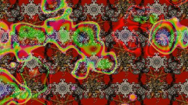 Raster düz çiçek çizim deseni. Hediye ambalaj kağıdı, tebrik kartları, posterler ve pankart tasarımı. Kırmızı renkte çiçekler.