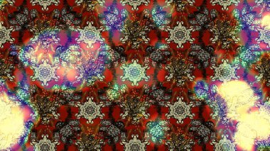 3D çiçekler, eskiz. Raster illüstrasyonu. Kahverengi renklerde.