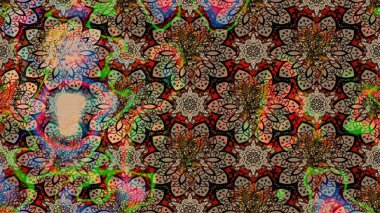 Soyut etnik raster çizim kalıbı. Kabile sanatı boho baskısı, klasik çiçek arkaplanı. Arkaplan dokusu, duvar kağıdı, bej renkli çiçek teması.