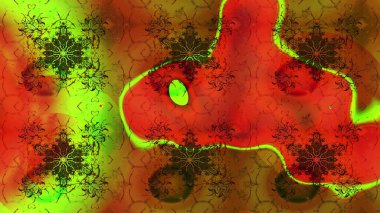 Raster illüstrasyonundaki çiçek desenli çizim. Kahverengi renkli çiçekler. Renkli Bahar Teması eskiz kalıbı. Düz Çiçek Elementleri Tasarımı.