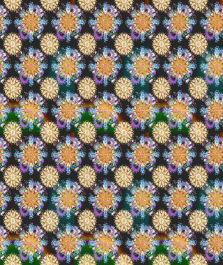 Tekstil, kumaş, ambalaj, hatıra defteri için hoş bir çiçek arkaplanı. Çocuksu tasarım. El çizimi çiçekli, pürüzsüz bir desen. Gri ve bej arkaplanda.