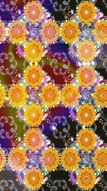 Sevimli çiçek raster deseni. Sarı renkli çiçekler. Renkli Bahar Teması eskiz kalıbı. Düz Çiçek Elementleri Tasarımı.