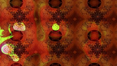 Çizim çiçek deseni duvar kâğıdı olarak kullanılabilir. Kahverengi renkli çiçekler. Raster illüstrasyonu.