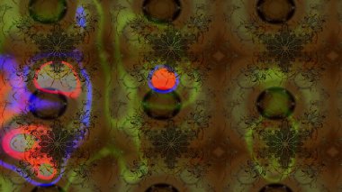 Çiçekli karalama şeklinde Raster çiçek deseni. Kahverengi renklerde bahar çiçekleri. Raster illüstrasyonu.