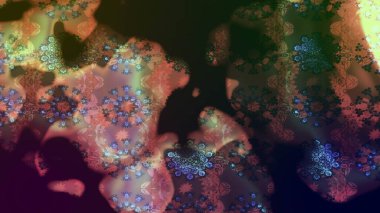 Çiçek desenli çizim. Raster illüstrasyonu. Kahverengi renkli Asyalı tekstil.