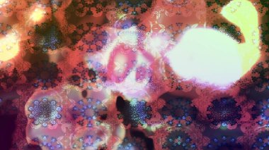 Dallı bahar çiçekleriyle desen, kahverengi renklerle çiçek siluetiyle desen. Raster deseni.