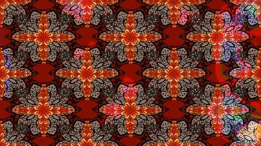 Sevimli çiçek raster deseni. Kırmızı renkte çiçekler. Sketch Colour Spring Theme eskiz kalıbı. Düz Çiçek Elementleri Tasarımı.