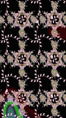 Taslak dekoratif arka plan, çiçek mandala. Çiçek. Raster illüstrasyonu. Siyah renklerde.