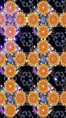 Çiçekli eskiz deseni. Suluboya çizimi. El çizimi. Siyah renkte çiçekler.