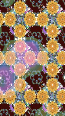 Küçük kahverengi çiçeklerdeki oldukça eski bir besin torbası deseni. Tekstil, kumaş, kapaklar, duvar kağıtları, baskı, paket, koleksiyon defteri, örgü, dekupaj için çiçek arkaplanı..