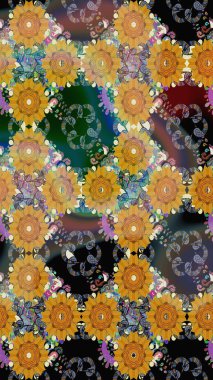 Çizim çiçek deseni duvar kağıdı, web sitesi arka planı, ambalaj kağıdı, davetiye, broşür, afiş veya web sitesi için kullanılabilir. El çizimi Raster çizimi. Karalama elementleri.