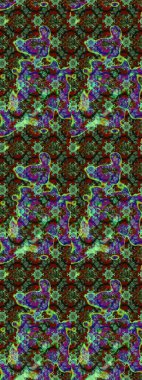 Çiçek deseni. Yeşil renkte çiçek çizimi. Şatafatlı bahar bahçesi dokusu. Raster illüstrasyonu. Yeşil renkte çiçekler.