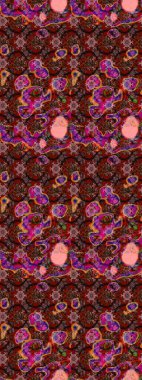 Çiçek ve yapraklı karalama şeklinde Raster çiçek deseni. Kahverengi renklerde bahar çiçekleri. Raster illüstrasyonu.